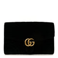 Velvet Matelasse GG Marmont Clutch Black