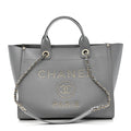Caviar Studded Medium Deauville Tote Grey