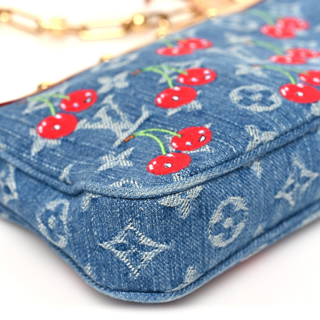 LV X TM Monogram Denim Cerises Pochette Accessories Blue