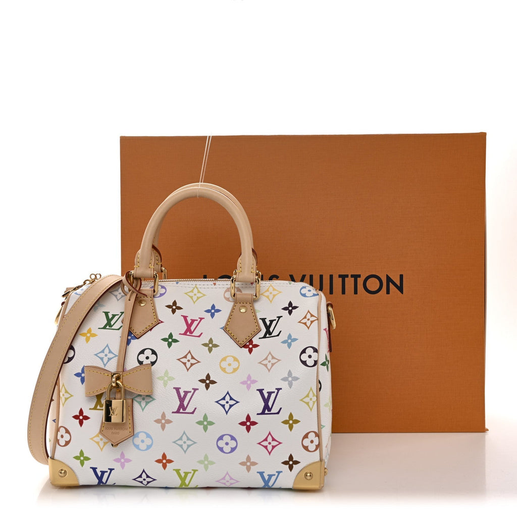 LV X TM Monogram Multicolor Speedy Bandouliere 25 White