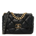 Lambskin Quilted Medium Chanel 19 Flap Black