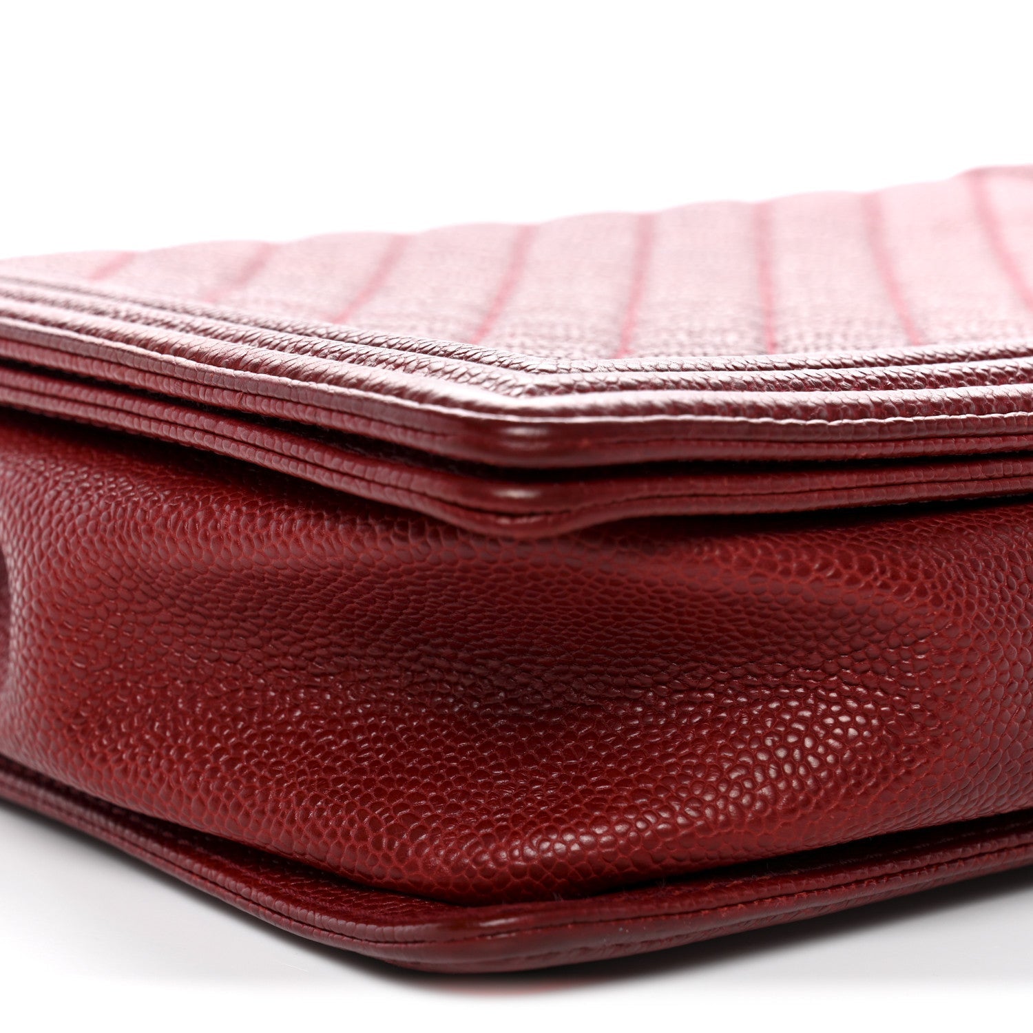 Caviar Quilted Large Boy Flap Dark Red