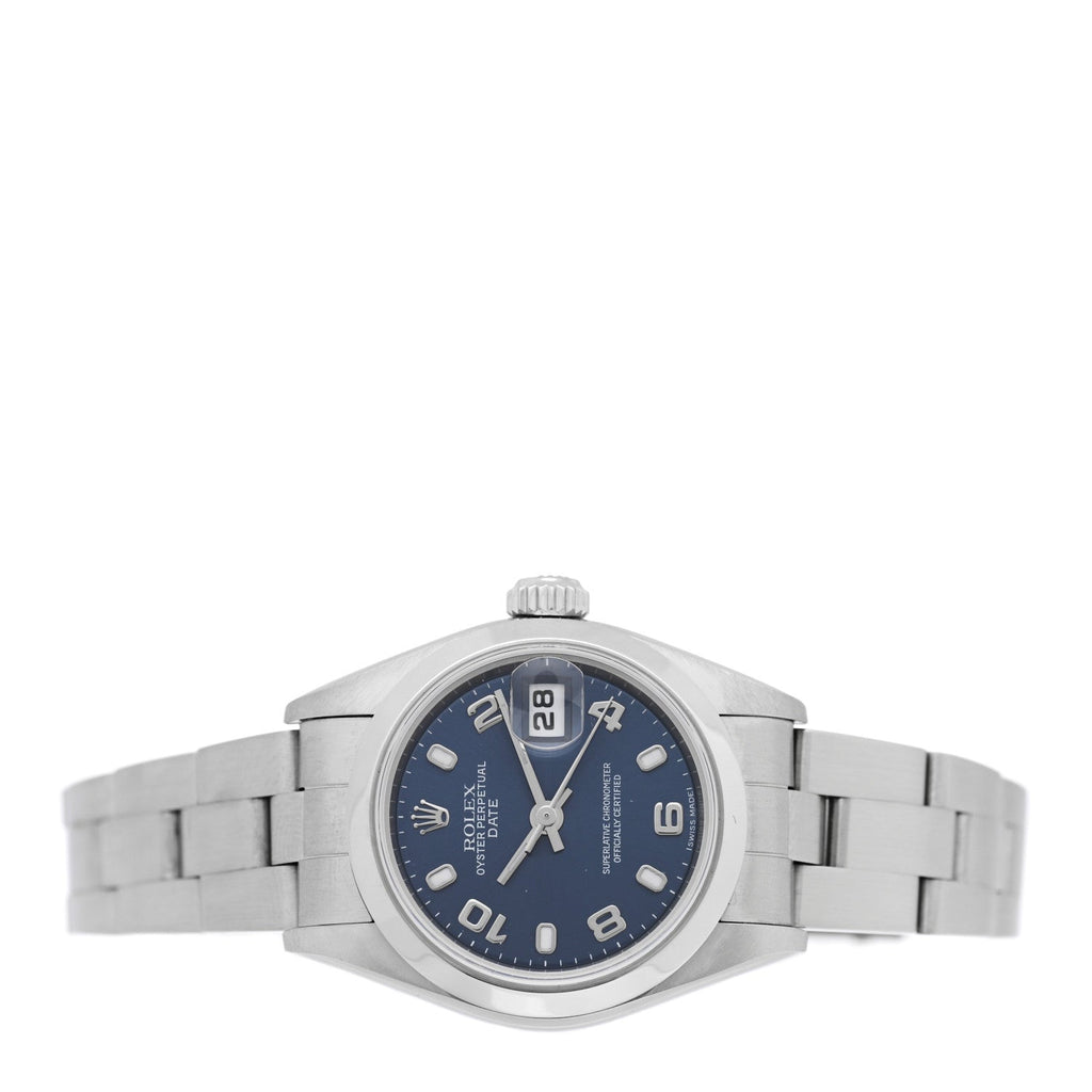 Stainless Steel 26mm Oyster Perpetual Date Watch Blue 79160