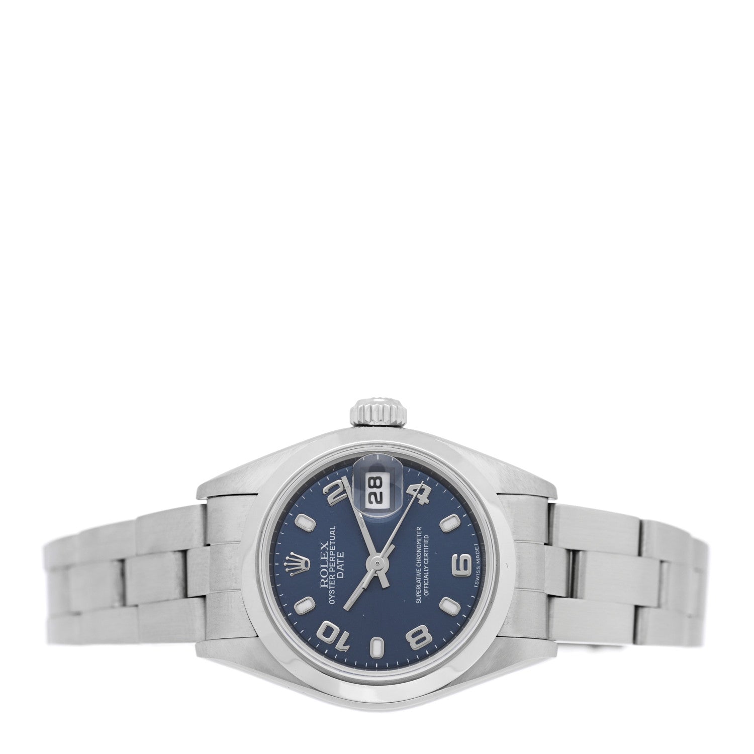 Stainless Steel 26mm Oyster Perpetual Date Watch Blue 79160