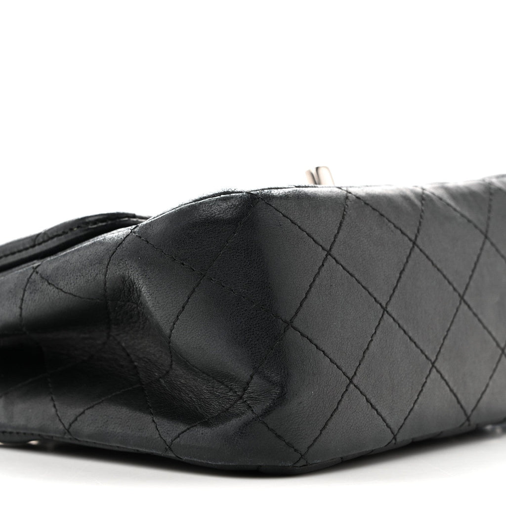 Lambskin Quilted Mini Square Flap Black