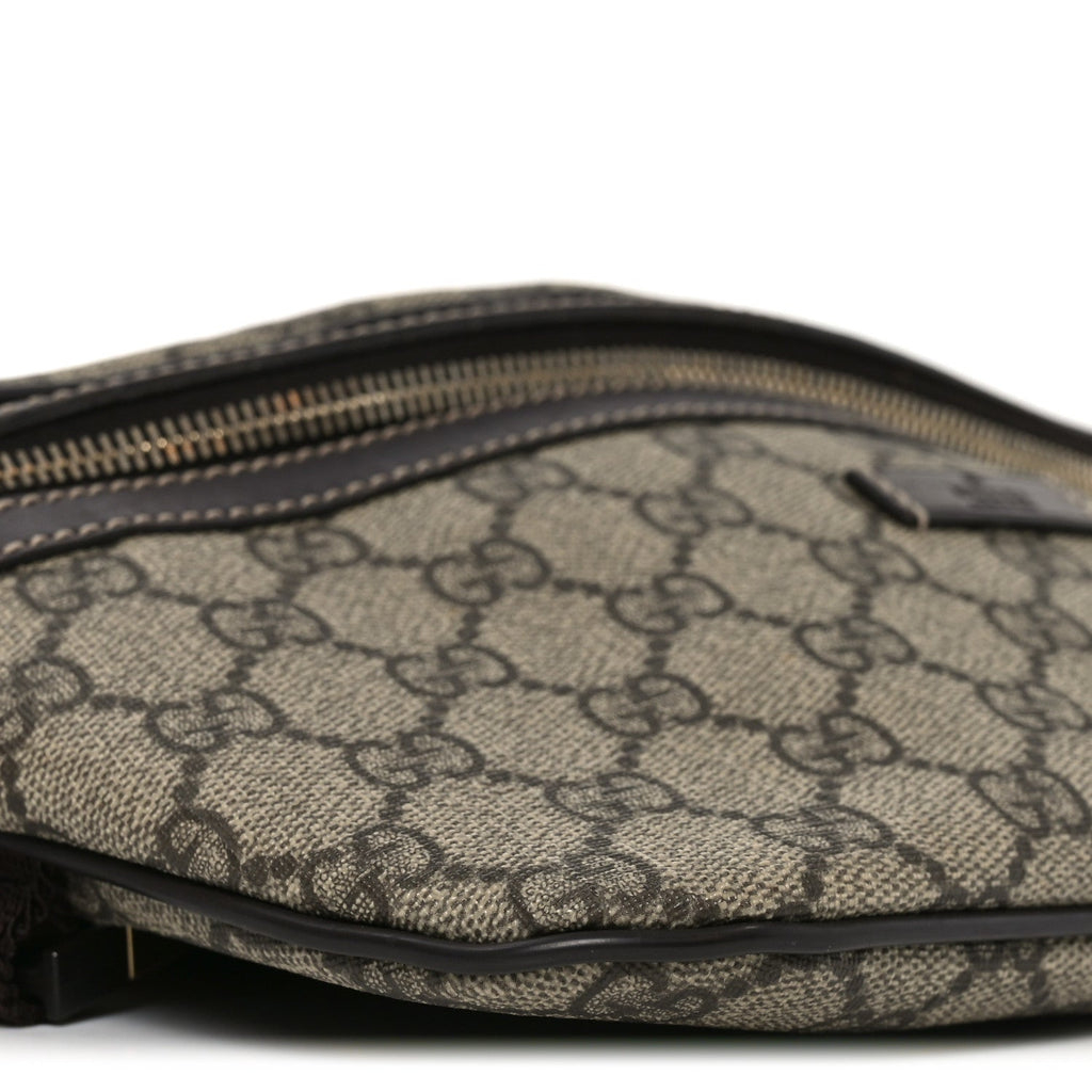 GG Supreme Monogram Belt Bag Dark Brown