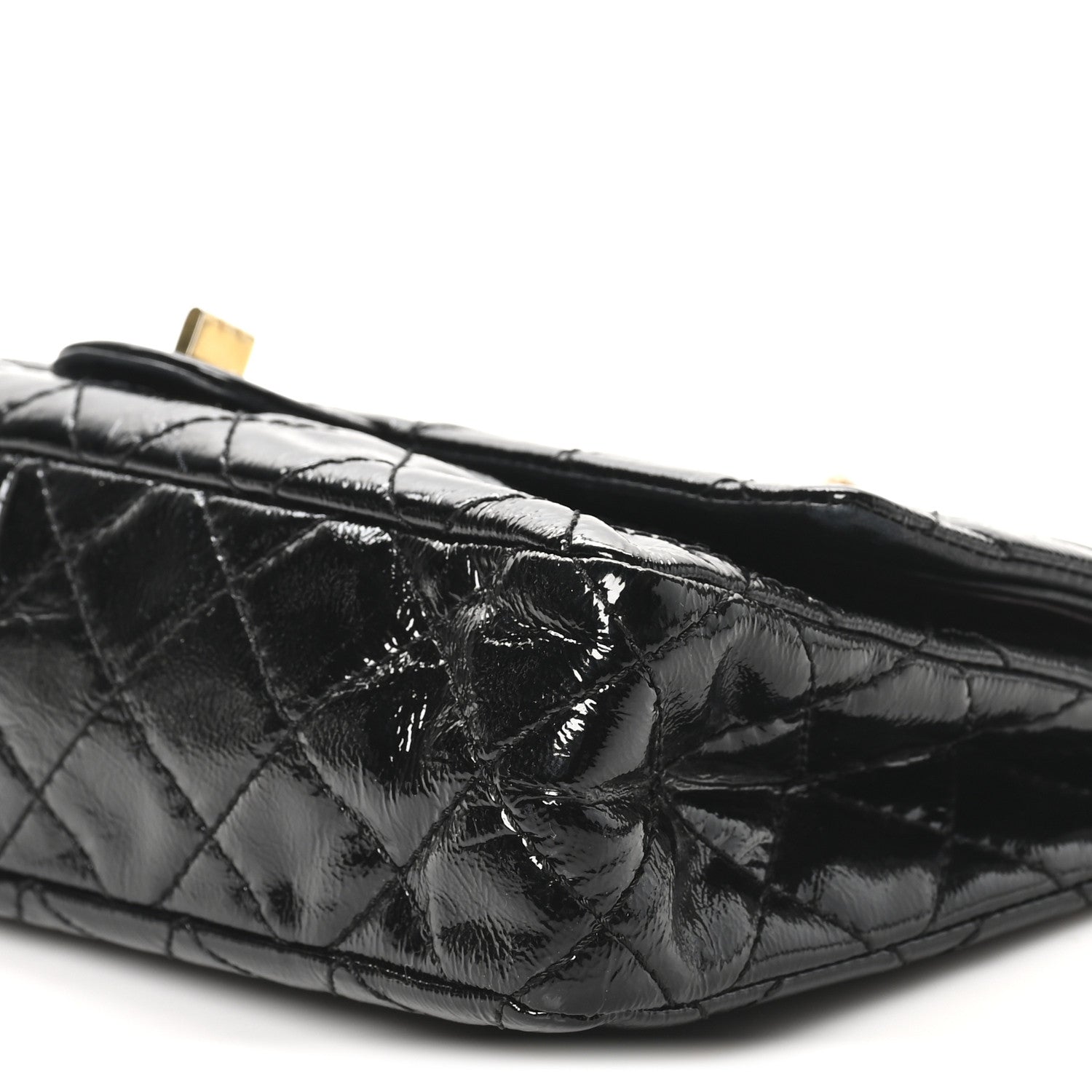 Distressed Patent Quilted 2.55 Reissue 226 Flap Black