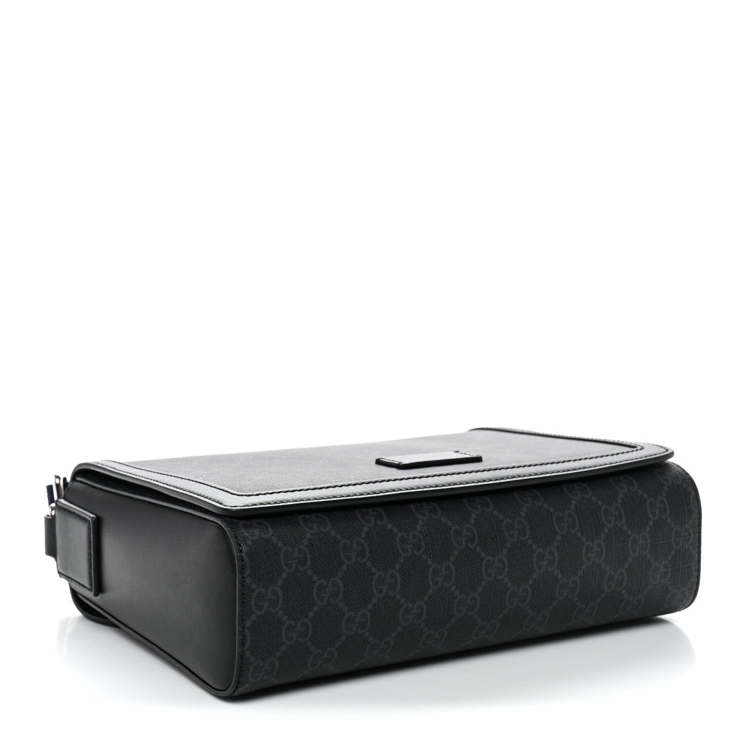 GG Supreme Monogram Appia Calfskin Web Crossbody Bag Black Grey