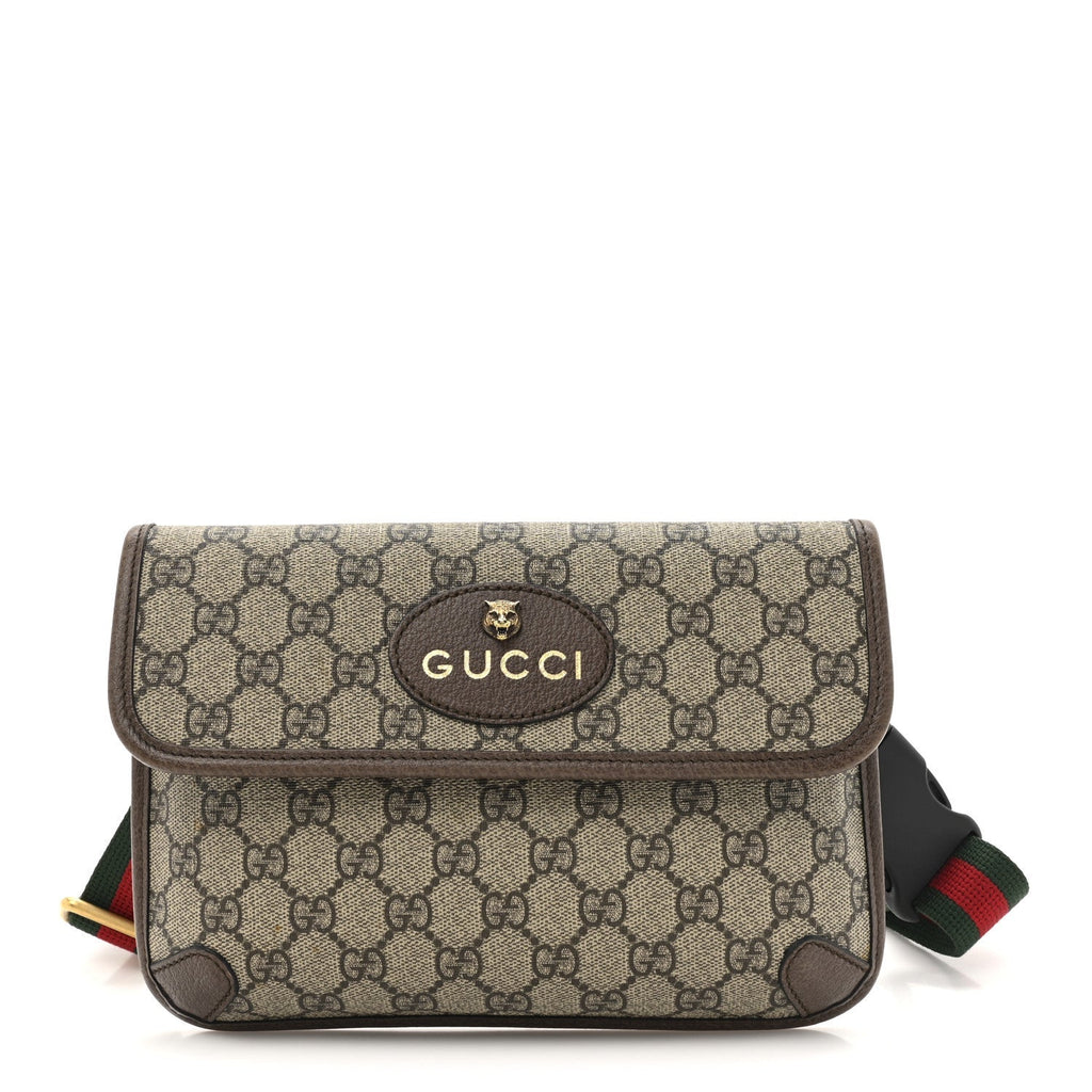 GG Supreme Monogram Neo Vintage Web Belt Bag Brown