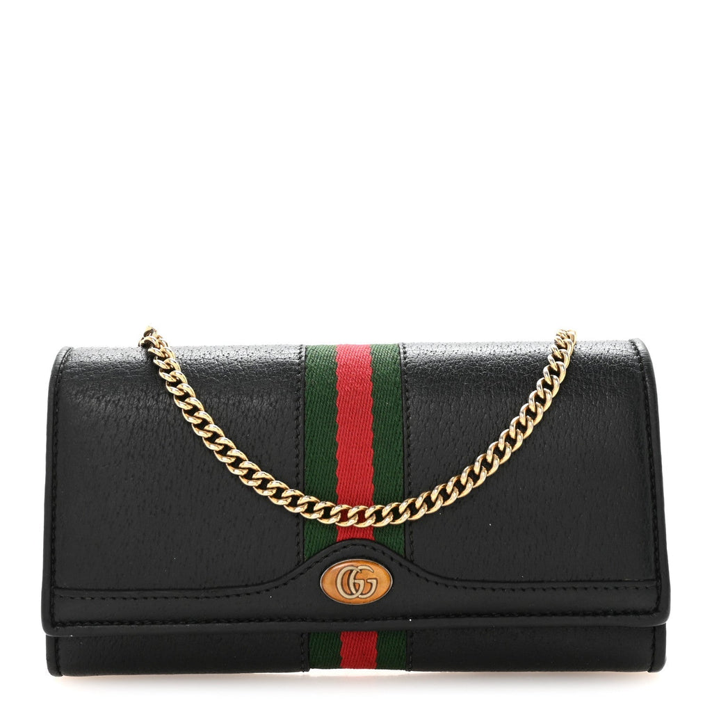 Dollar Calfskin Web Ophidia Wallet On Chain Black