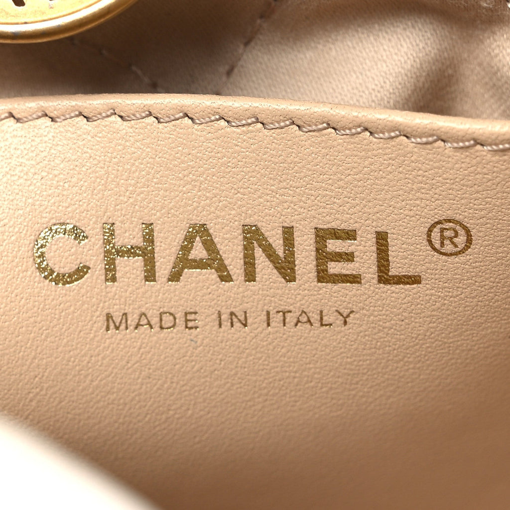 Shiny Calfskin Quilted Mini Chanel 22 White