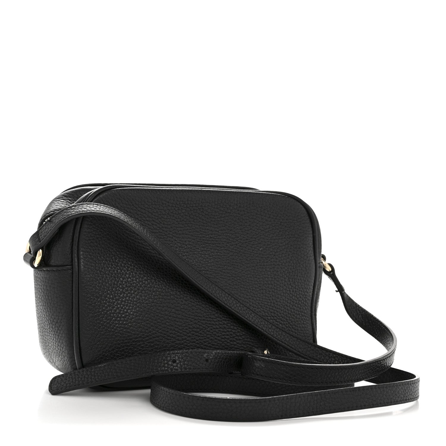 Pebbled Calfskin Small Soho Disco Bag Black