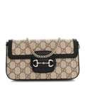 GG Supreme Monogram Azalea Calfskin Horsebit 1955 Mini Bag Beige Black