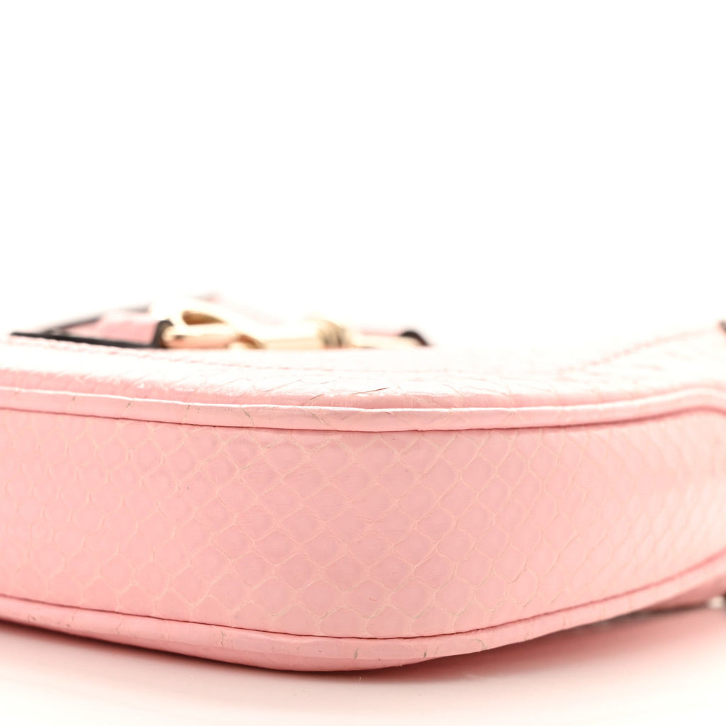 Snakeskin Mini Jackie Notte Bag Pink