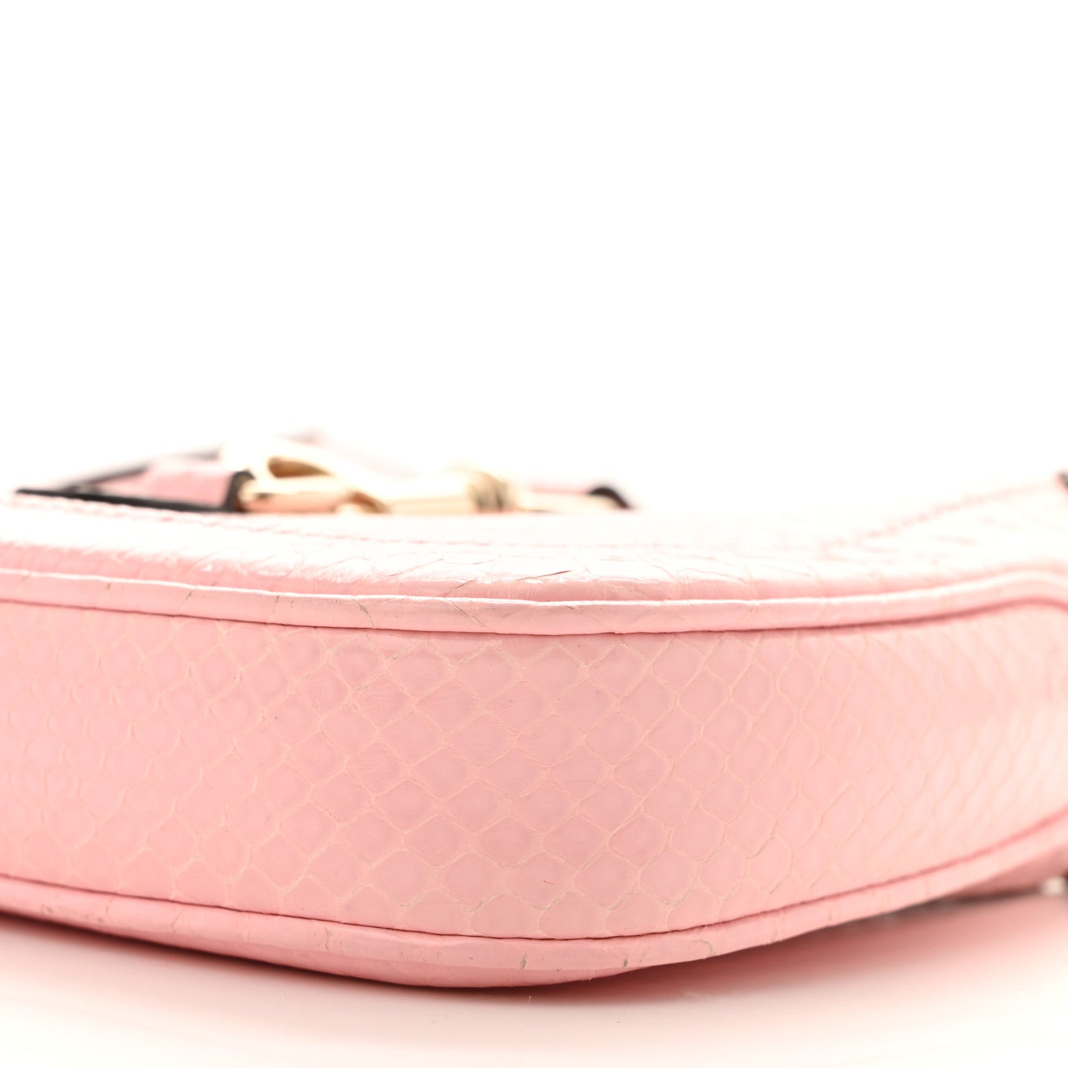 Snakeskin Mini Jackie Notte Bag Pink