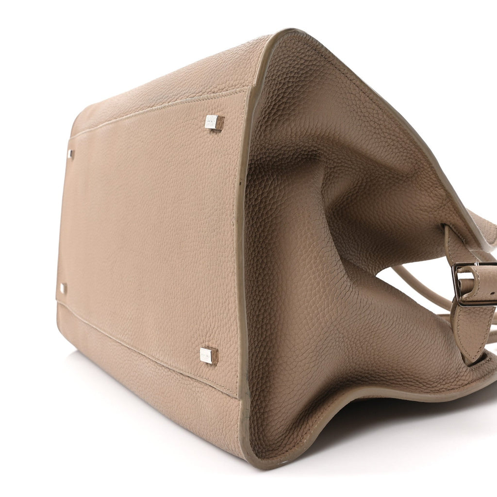 Matte Grained Calfskin Soft Margaux 15 Dark Taupe