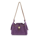Suede Quilted Mini Chanel 25 Handbag Purple