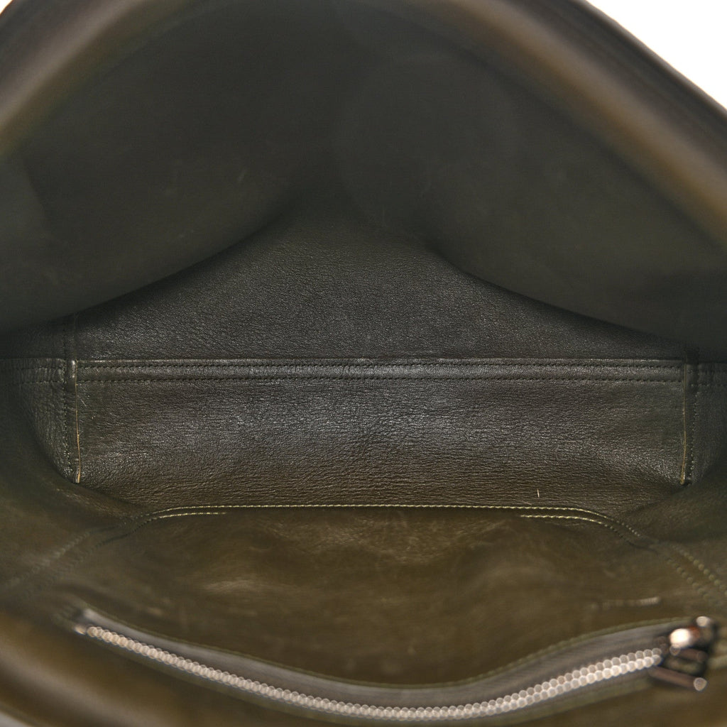 Suede Flamenco Satchel Bottle Green
