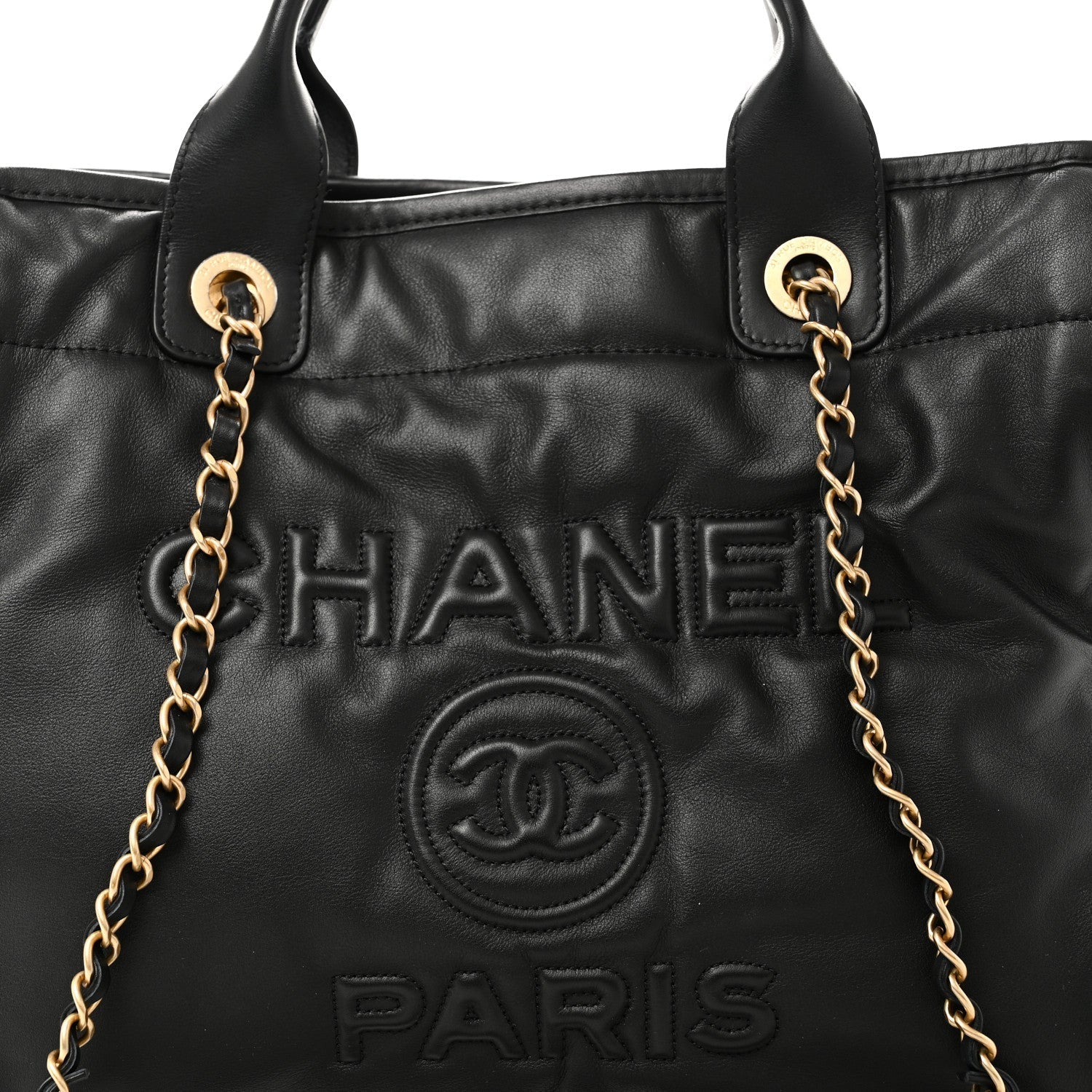 Calfskin Small Deauville Tote Black