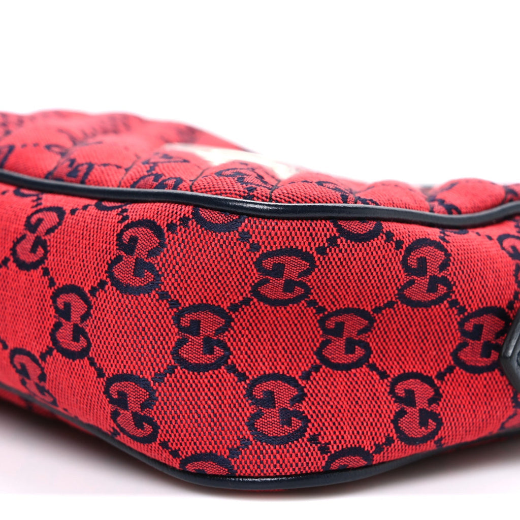 Monogram Multicolor Matelasse Diagonal Small GG Marmont Chain Shoulder Bag Red Blue