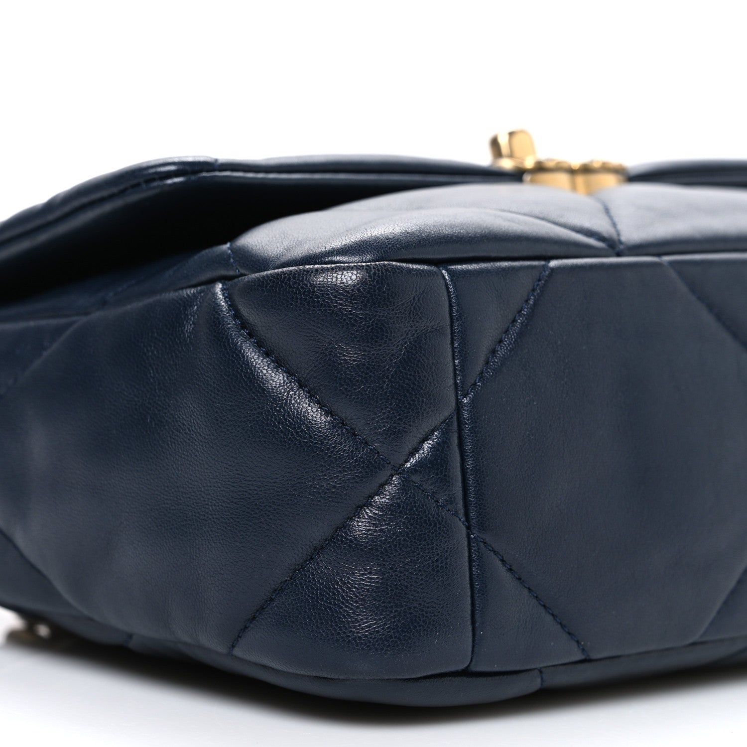 Lambskin Quilted Medium Chanel 19 Flap Navy Blue