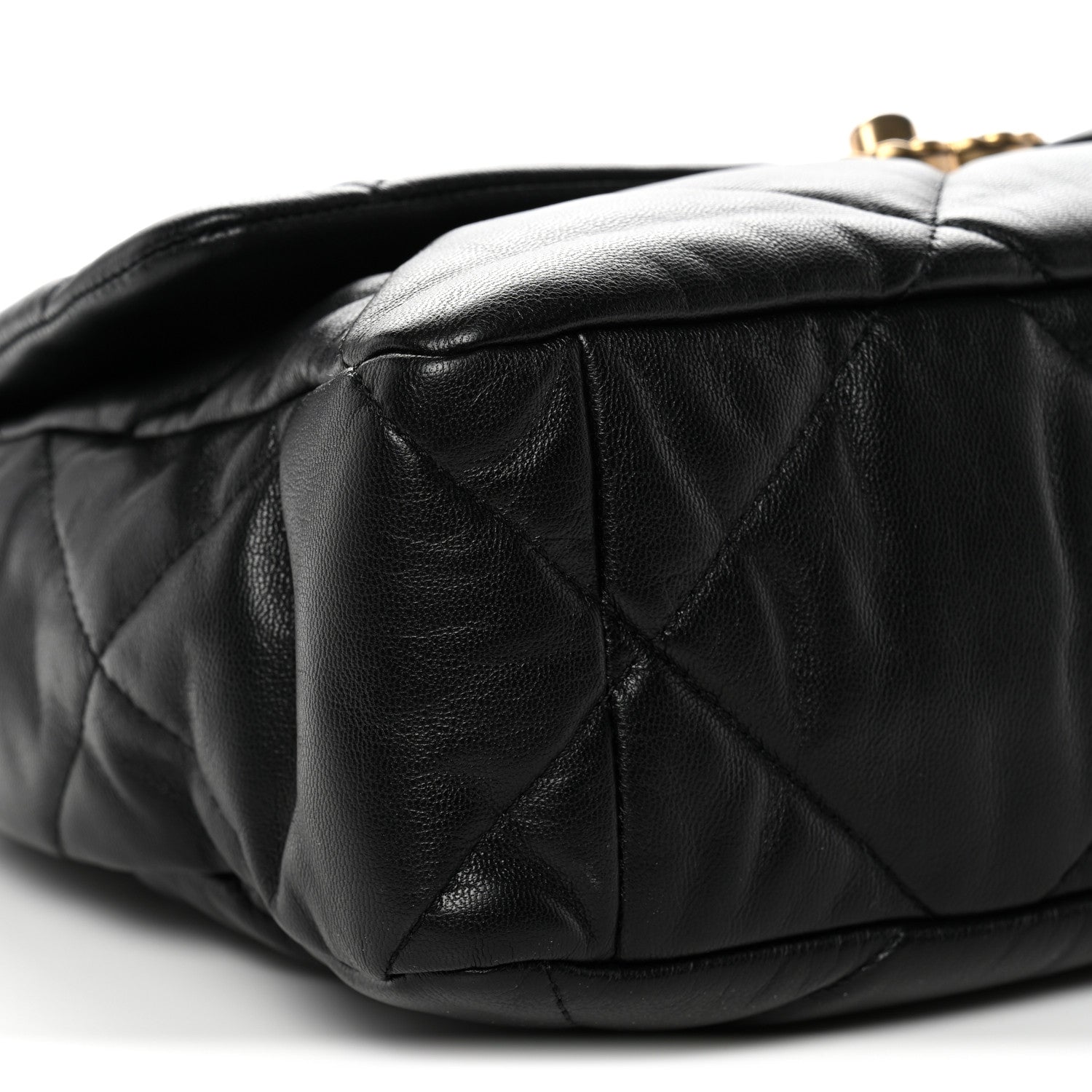 Goatskin Quilted Large Chanel 19 Flap Black