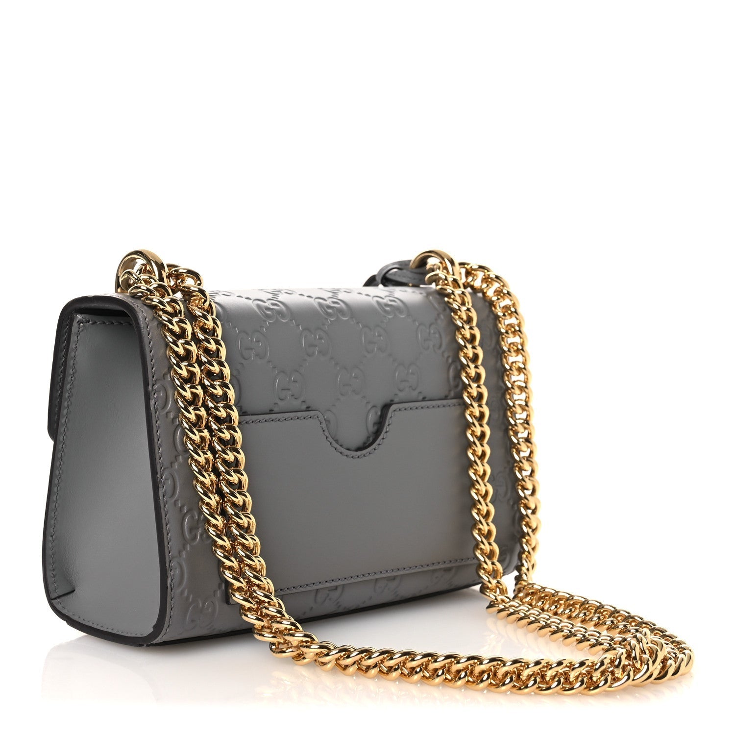 Guccissima Small Padlock Shoulder Bag Grey