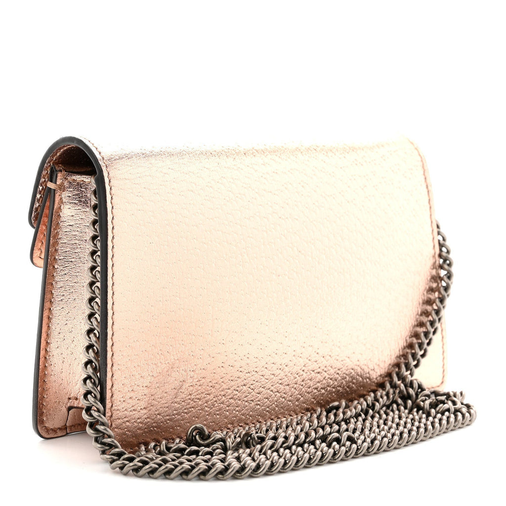 Metallic Calfskin Super Mini Dionysus Shoulder Bag Rose Gold