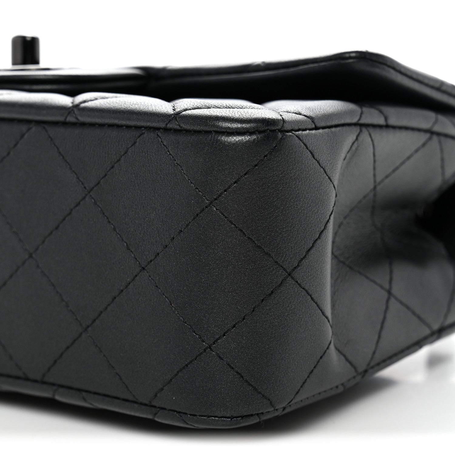 Lambskin Quilted Mini Rectangular Flap So Black