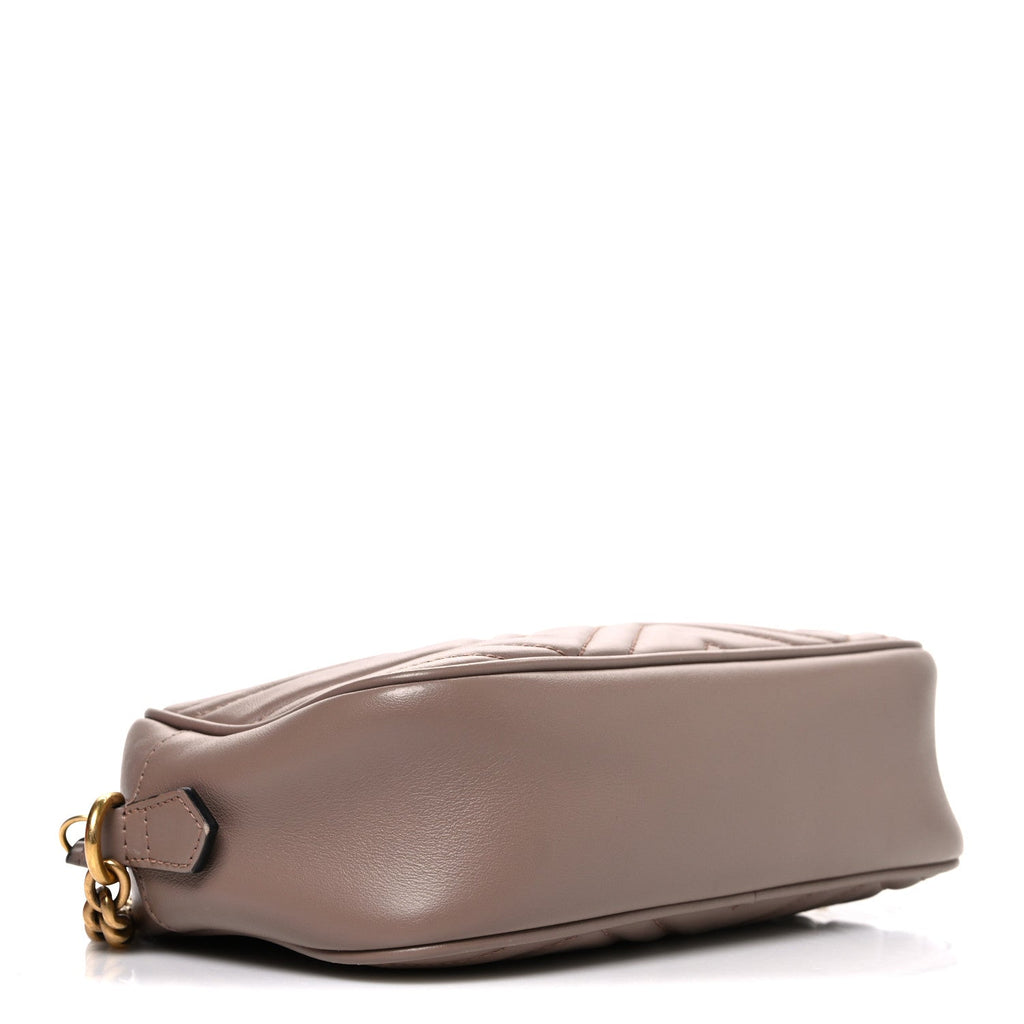 Calfskin Matelasse Small GG Marmont Chain Shoulder Bag Porcelain Rose