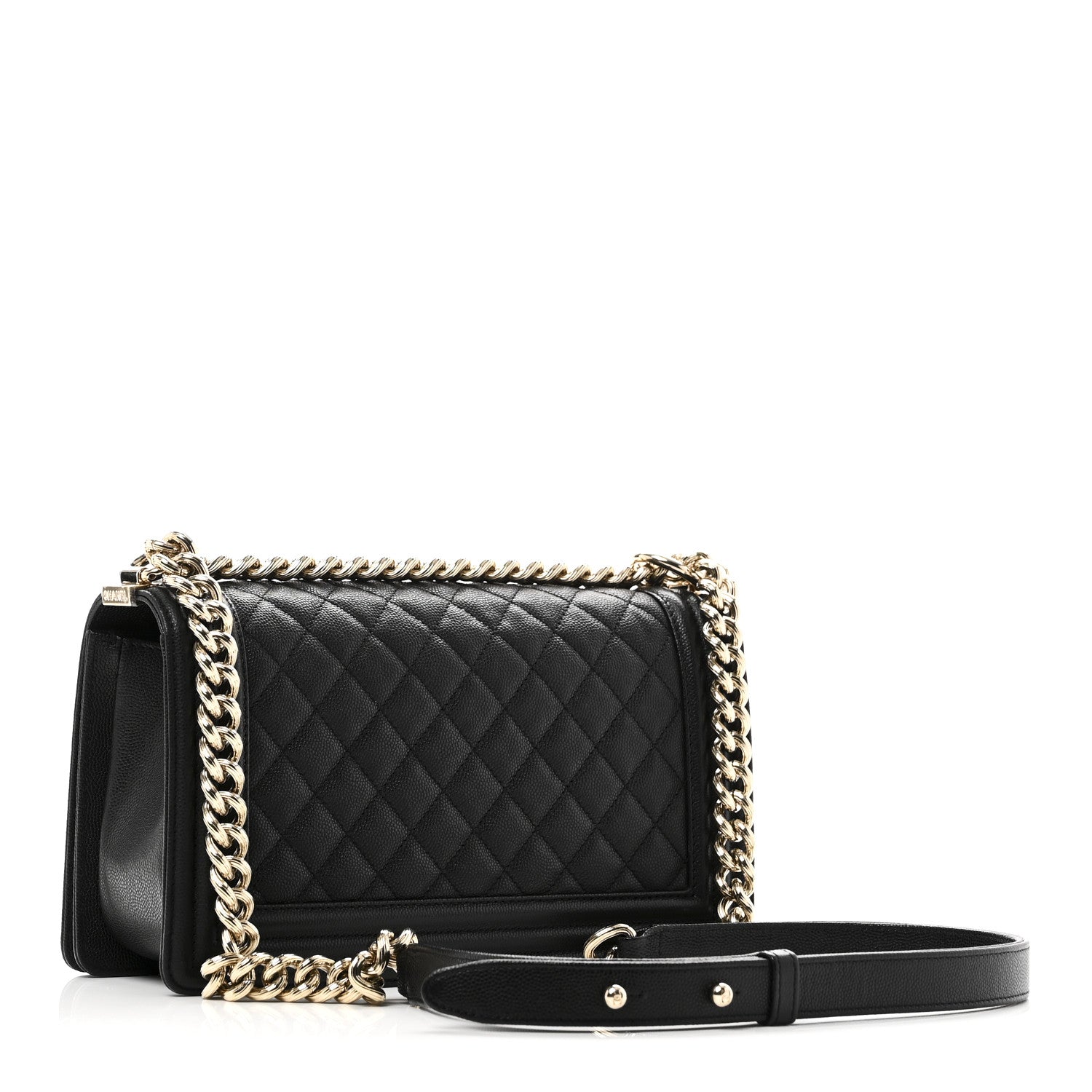 Caviar Quilted Medium Boy Flap Black