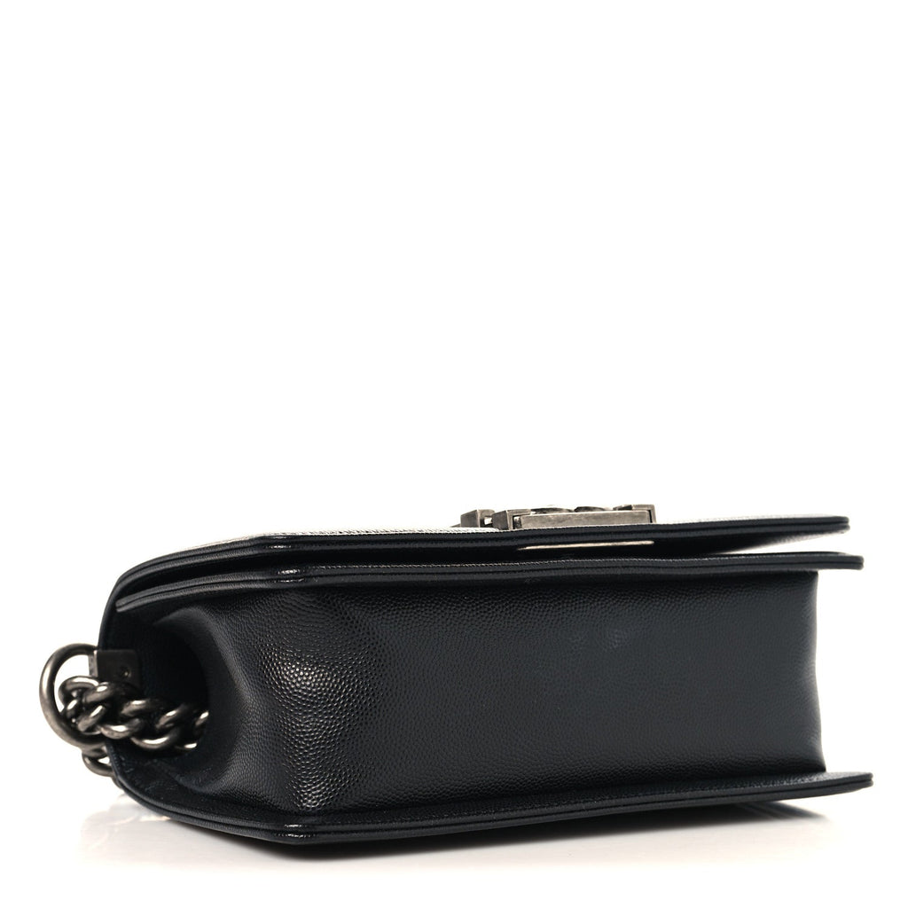 Caviar Quilted Small Boy Flap Black