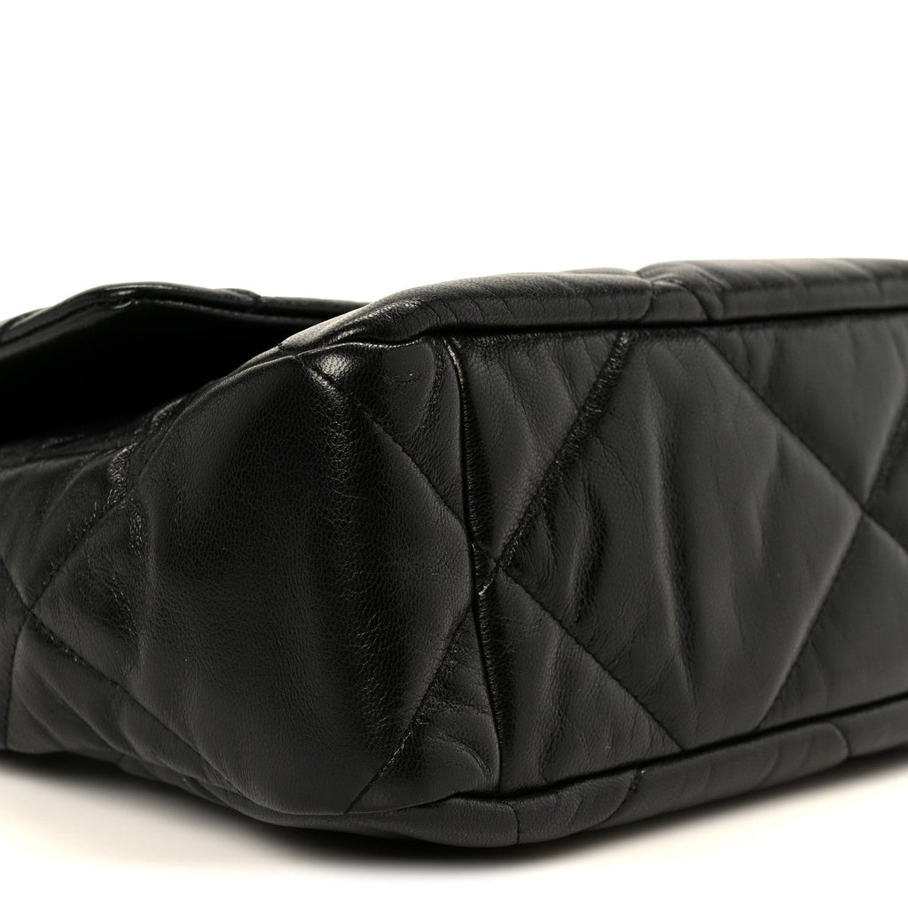 Goatskin Quilted Large Chanel 19 Flap Black