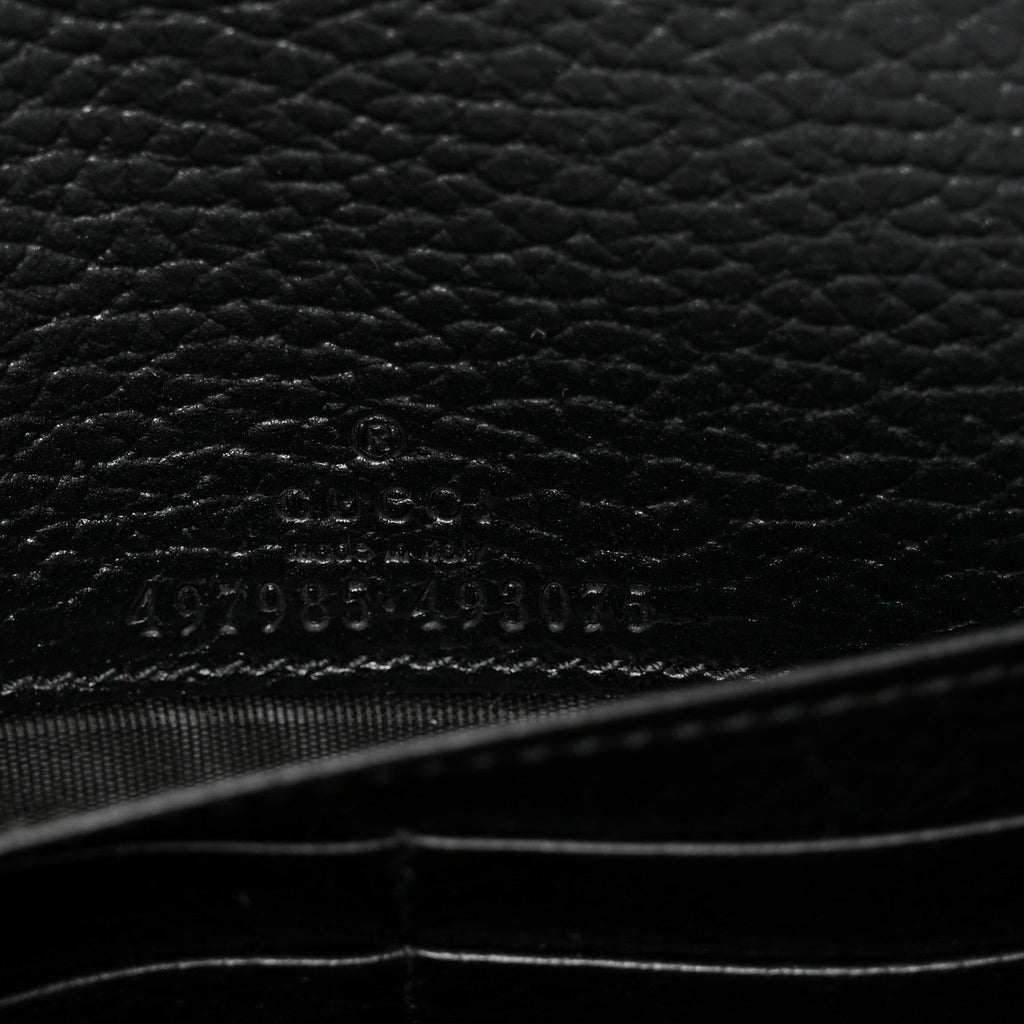 Calfskin Mini GG Marmont Chain Wallet Black