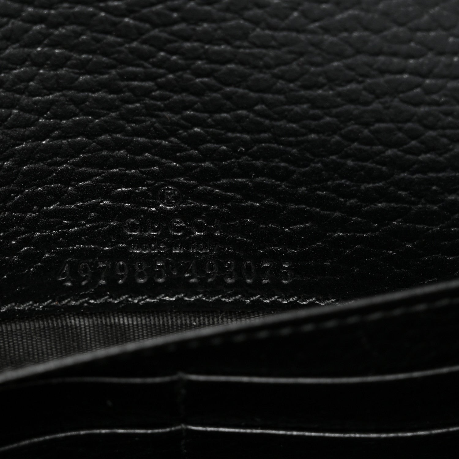 Calfskin Mini GG Marmont Chain Wallet Black