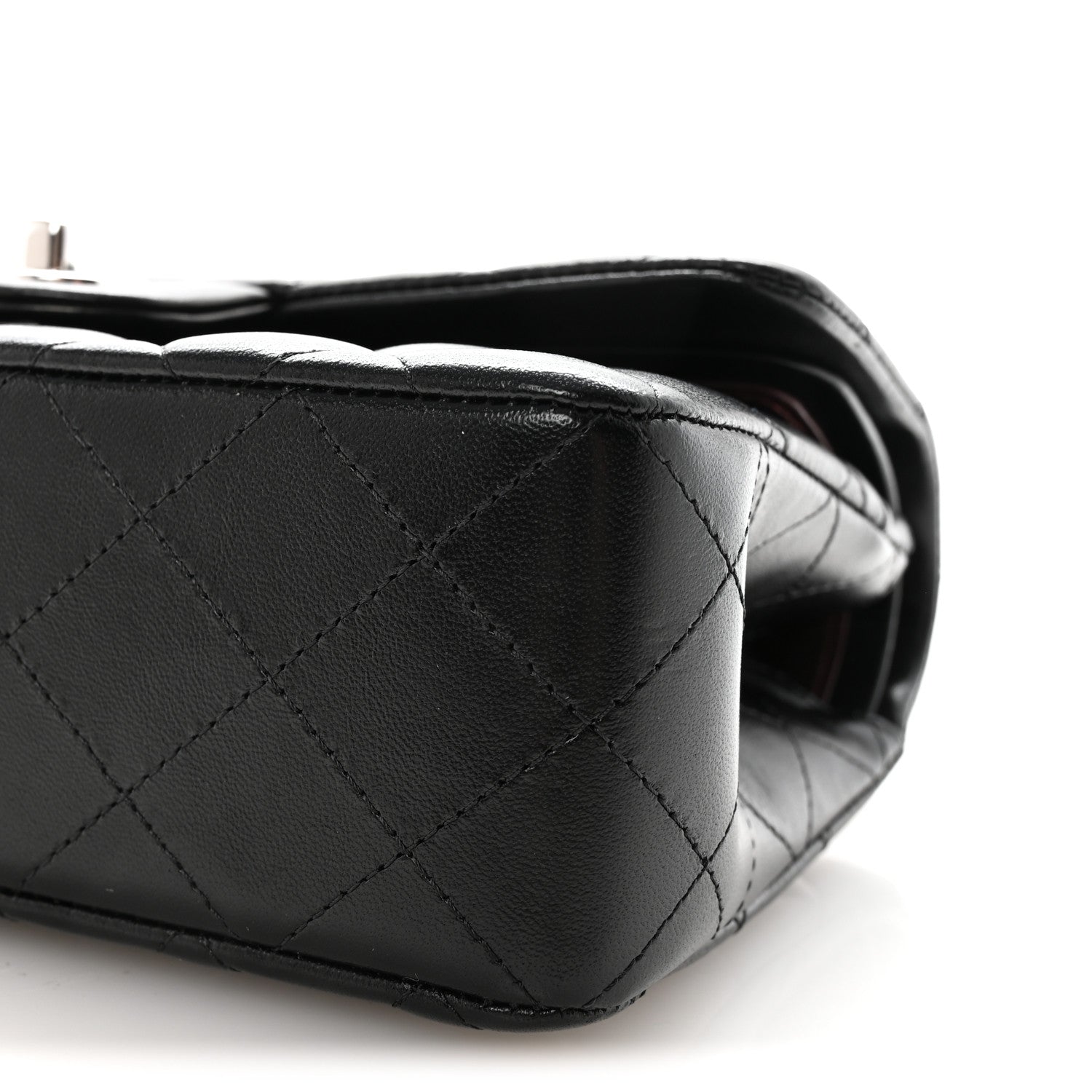 Lambskin Quilted Small Double Flap Black