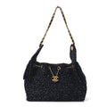 Tweed Quilted Small Chanel 25 Handbag Blue