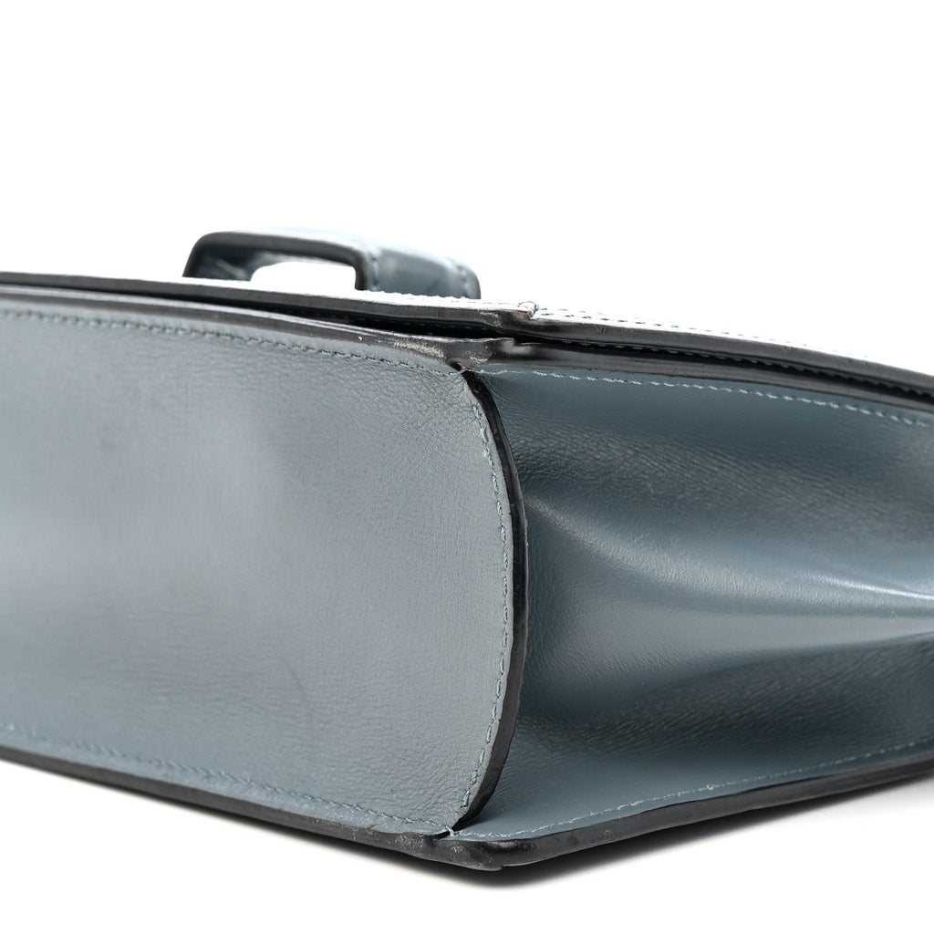 Calfskin Mini Barcelona Shoulder Bag Stone Blue