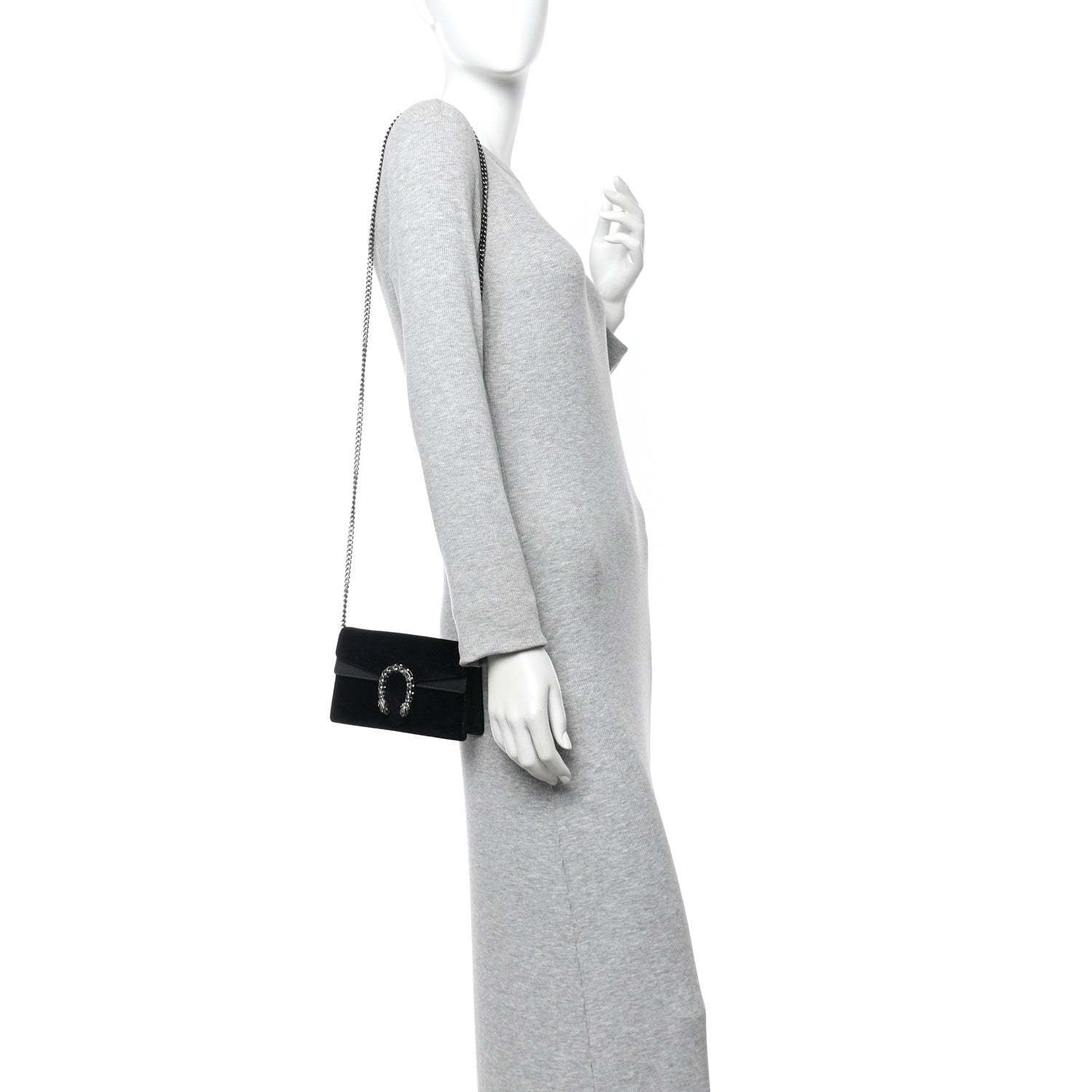Suede Super Mini Dionysus Shoulder Bag Black