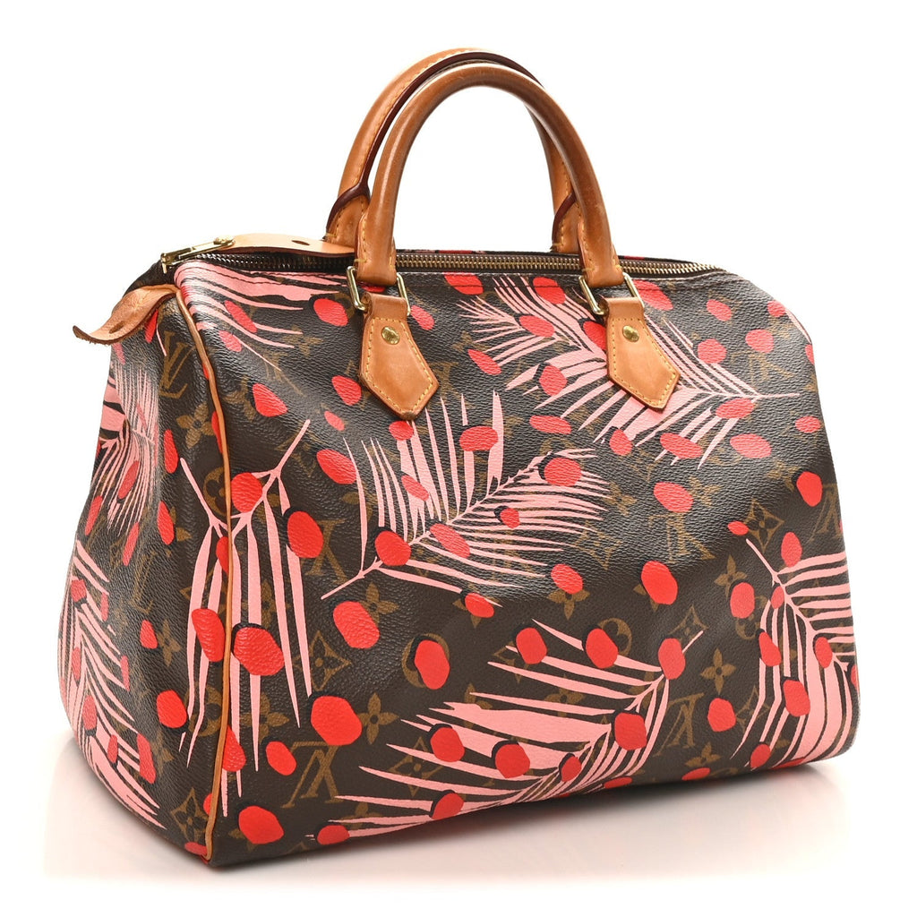 Monogram Jungle Dots Speedy 30 Sugar Pink Poppy