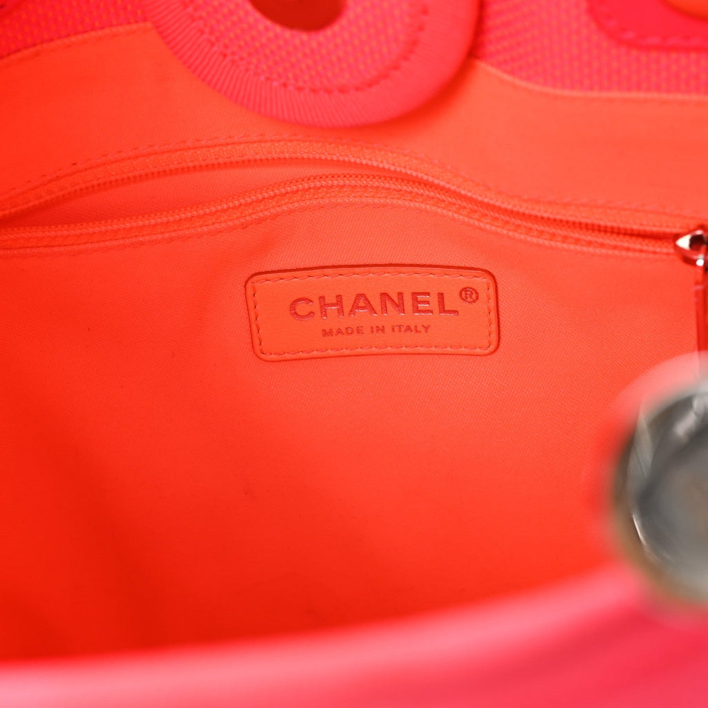 Canvas Mini Deauville Tote Pink Orange
