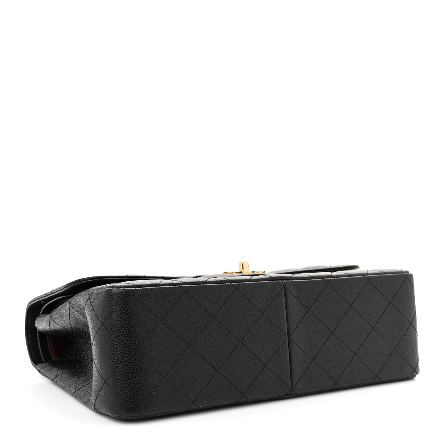 Caviar Quilted Jumbo Double Flap Black