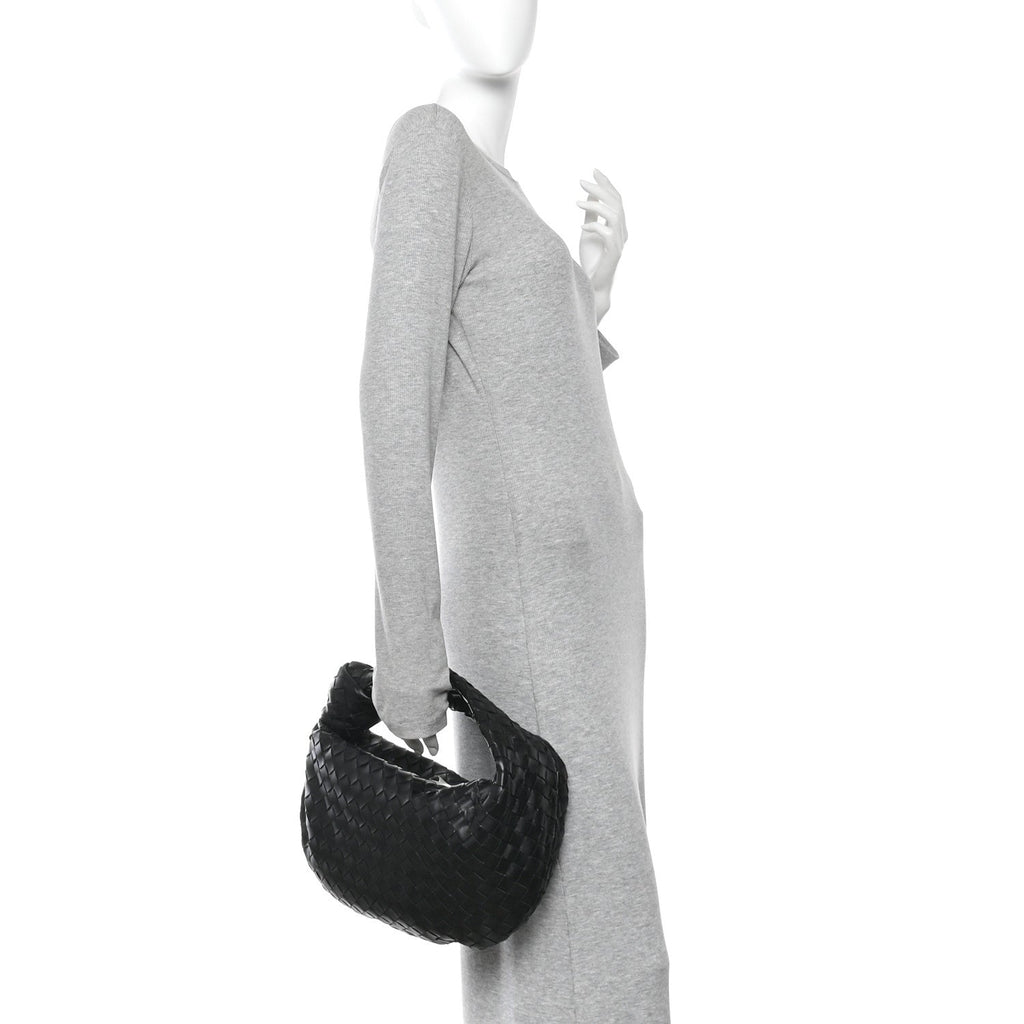 Nappa Intrecciato Teen Jodie Hobo Black