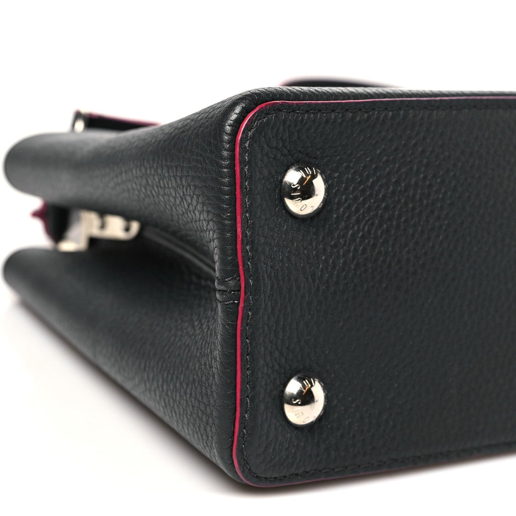 Taurillon Capucines PM Black Fuchsia