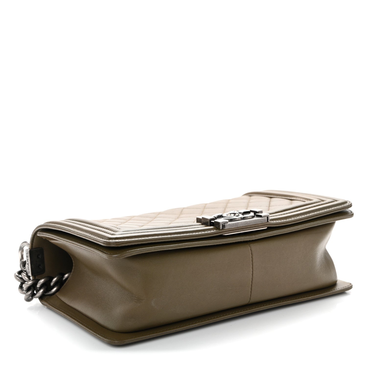 Lambskin Quilted Medium Boy Flap Khaki