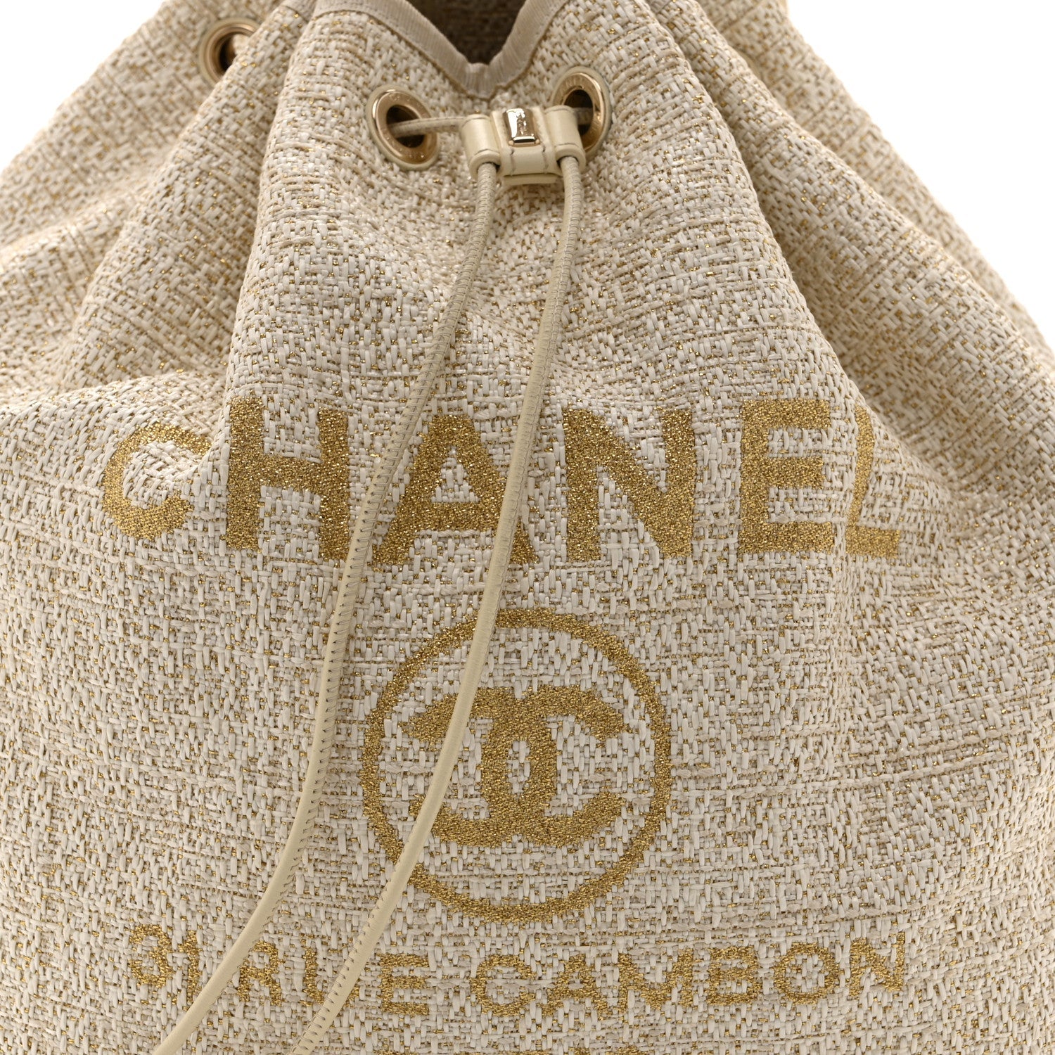 Canvas Large Deauville Backpack Light Beige
