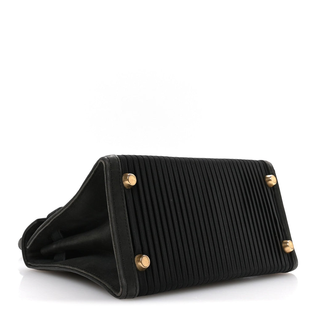 Silk Veau Doblis Pleated Mini Kelly Sellier 20 Black