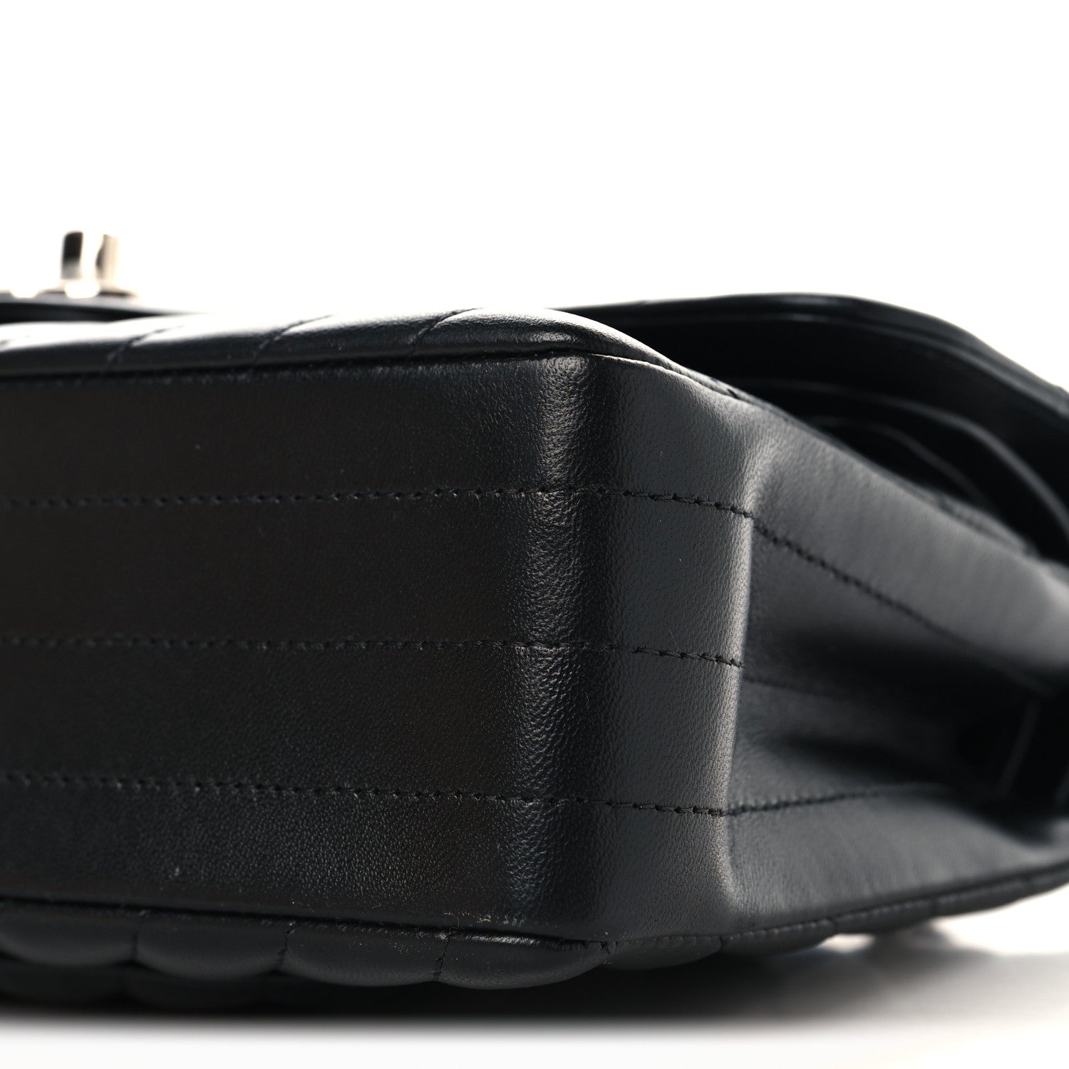 Lambskin Chevron Quilted Small Double Flap Black
