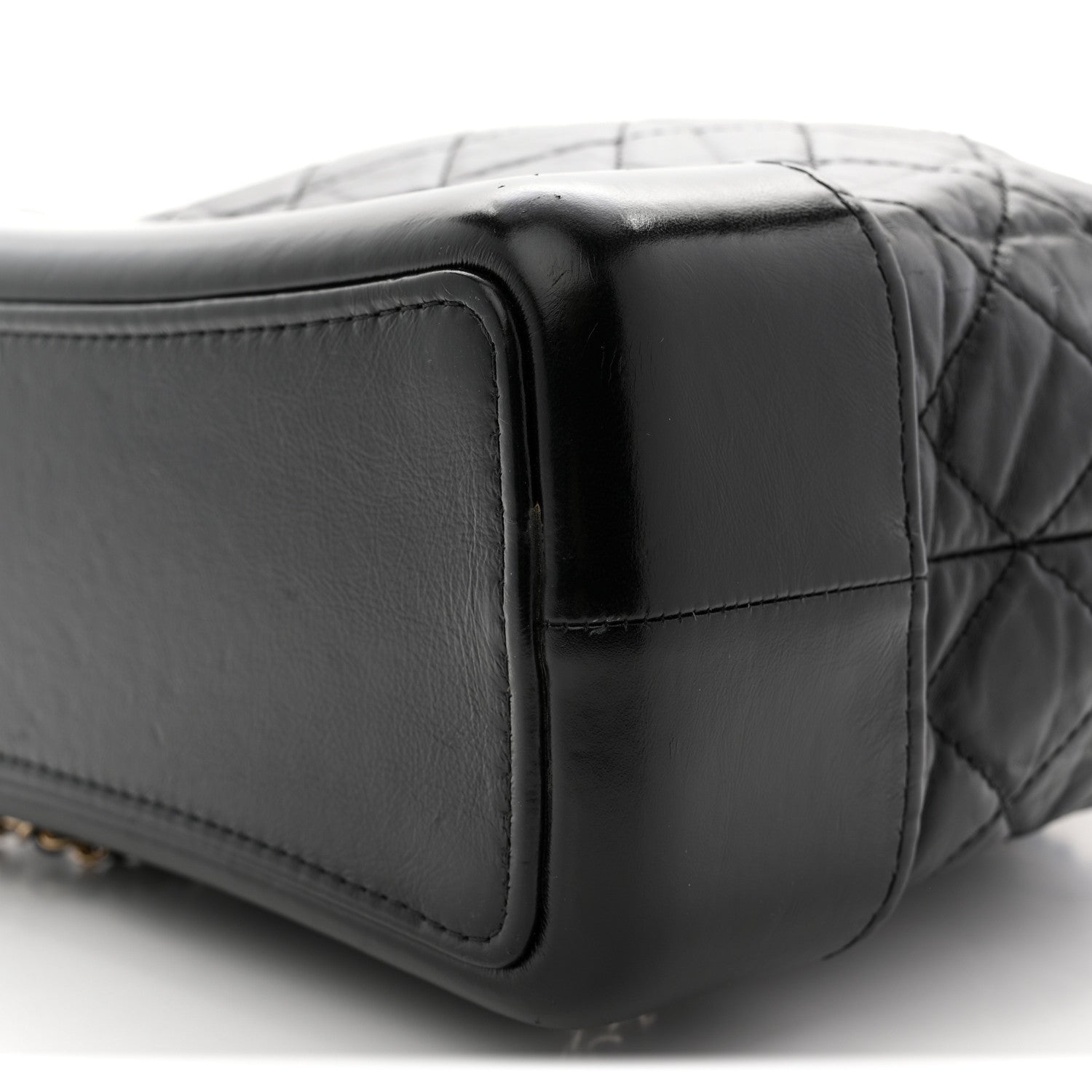 Aged Calfskin Quilted Small Gabrielle Backpack Black