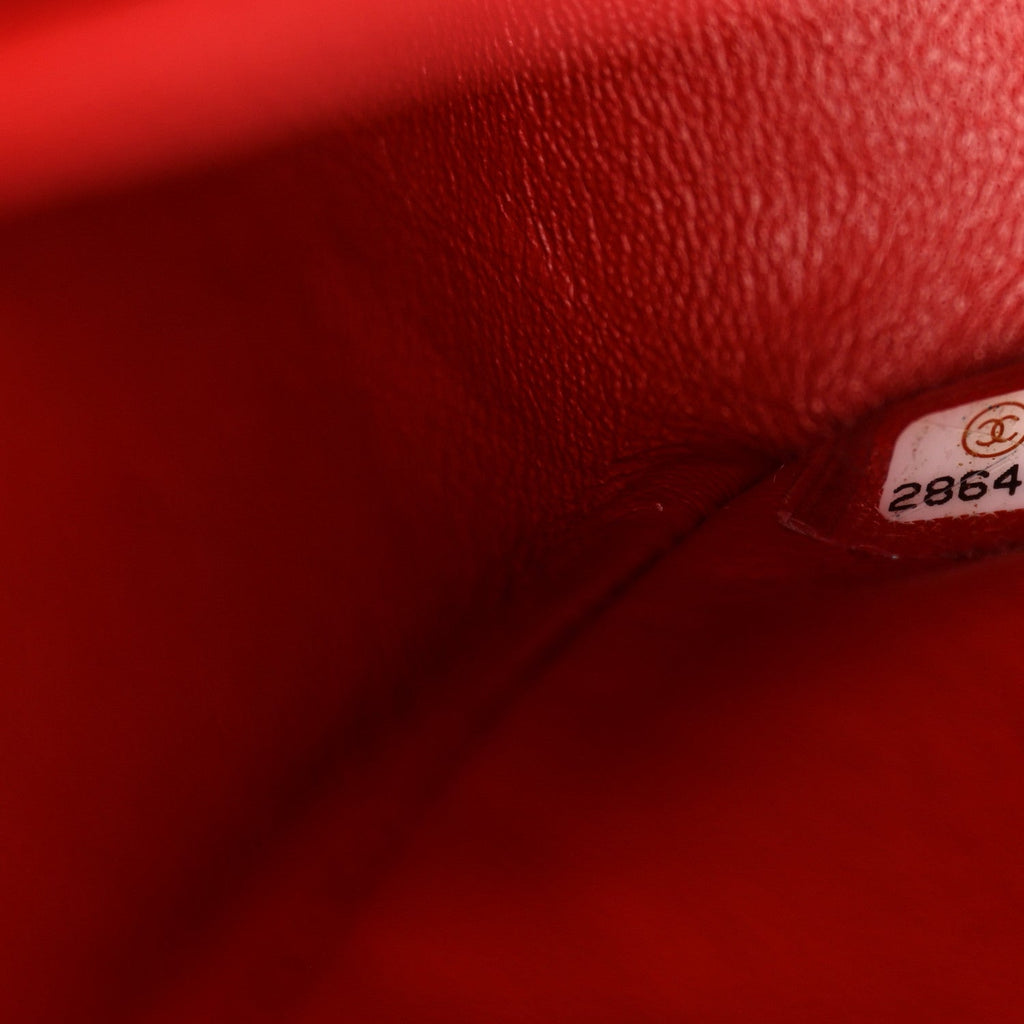 Caviar Quilted Medium Double Flap Red